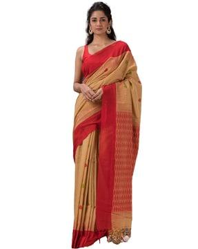 handloom saree with contrast border