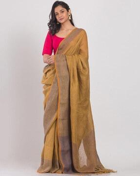 handloom linen saree