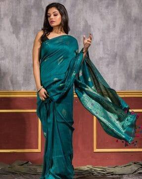 handloom linen traditional saree