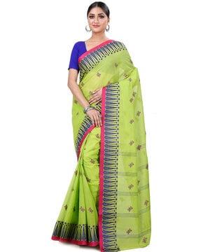 handloom printed cotton saree