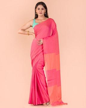 handloom pure cotton saree with tassels