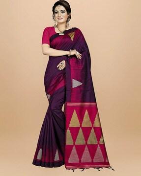 handloom raw silk saree with blouse traditional saree