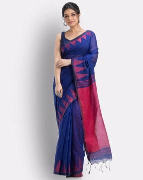 handloom saree with contrast pallu