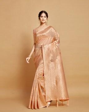 handloom saree with paisley woven motifs