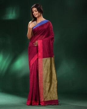 handloom saree with tassels