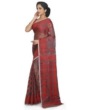 handloom soft cotton silk dhakai jacquard jamdani saree saree