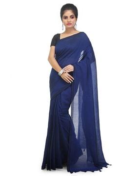 handloom soft cotton silk saree with tassels