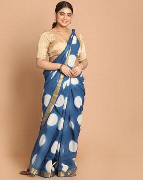 handloom tie & dye pure cotton mul mul saree