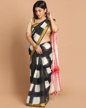 handloom tie & dye pure cotton mul mul saree