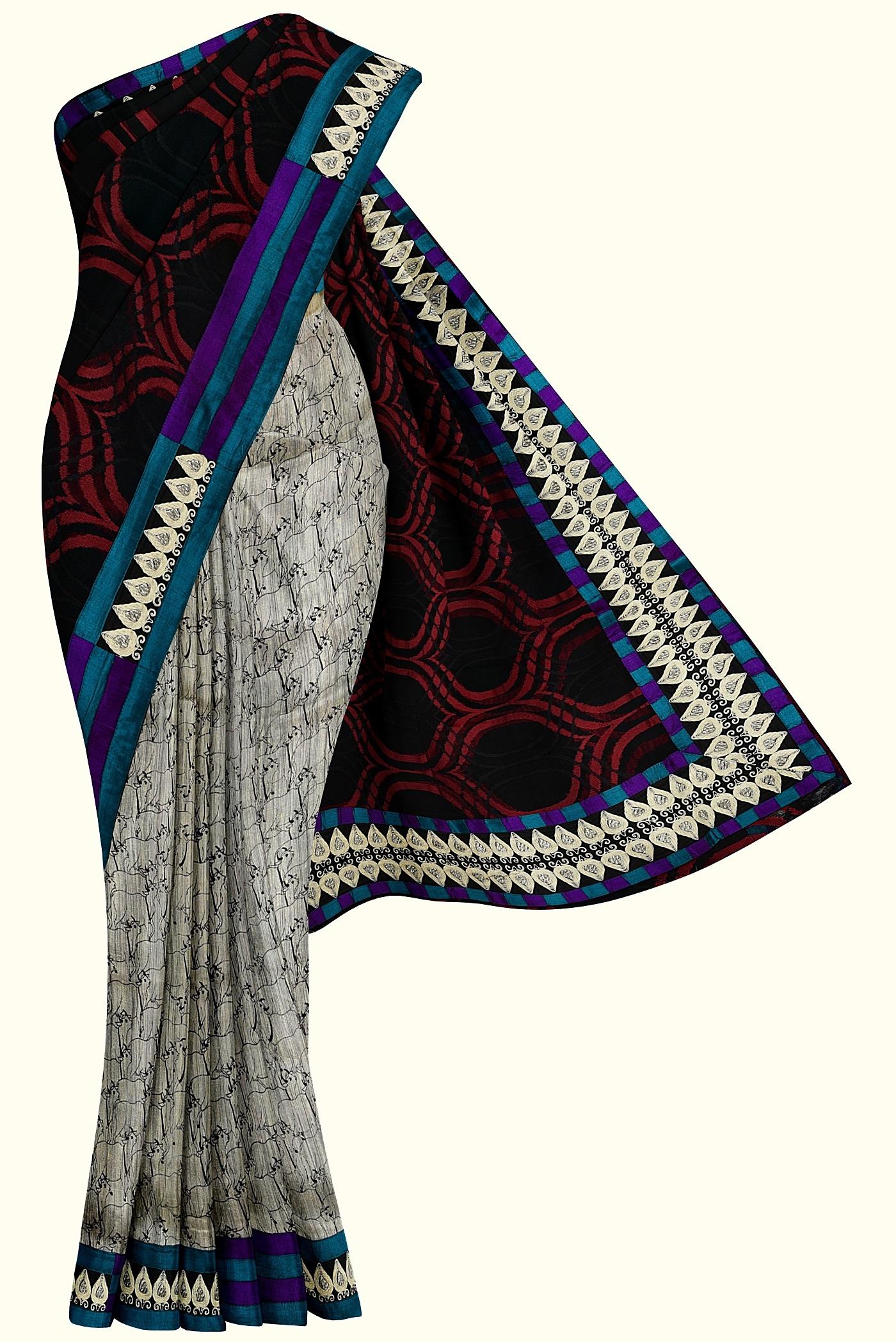 handloom tussar silk sari