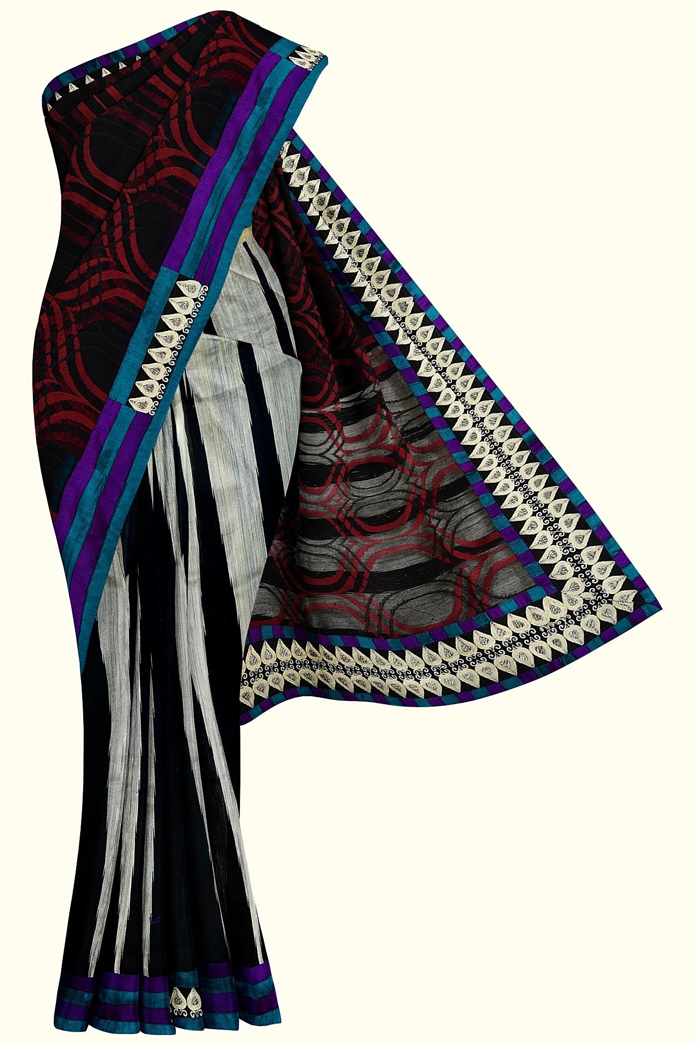 handloom tussar silk sari