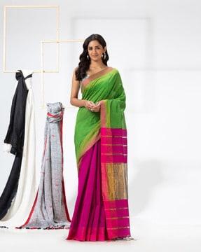 handloom weave saree with blouse piece