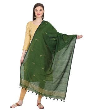 handloom woven dupatta with tassels