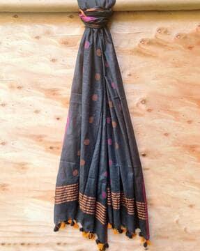 handloom woven dupatta with tassels