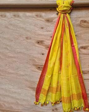 handloom woven dupatta with tassels