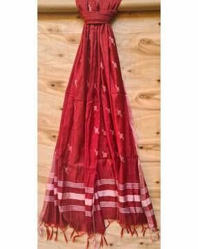 handloom woven dupatta with tassels