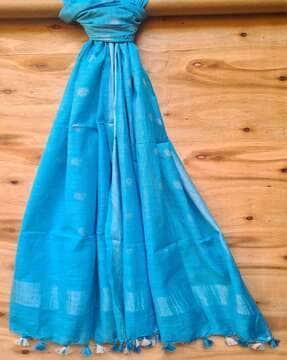 handloom woven dupatta with tassels