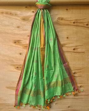 handloom woven dupatta with tassels