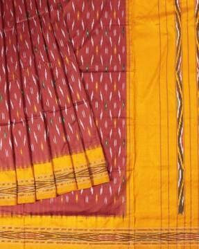 handloom woven pure silk ikat saree