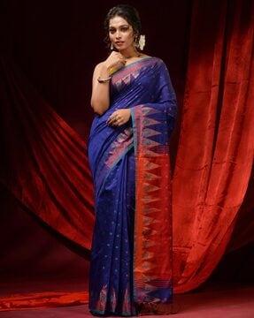 handloom woven saree with tassels