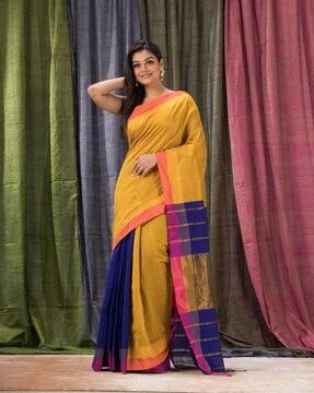 handloomed traditional saree with blouse piece