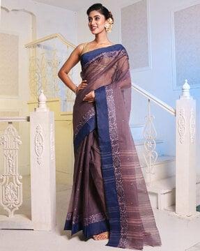 handwoven cotton tant saree