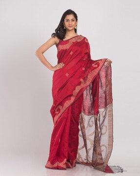 handwoven matka silk jamdani saree