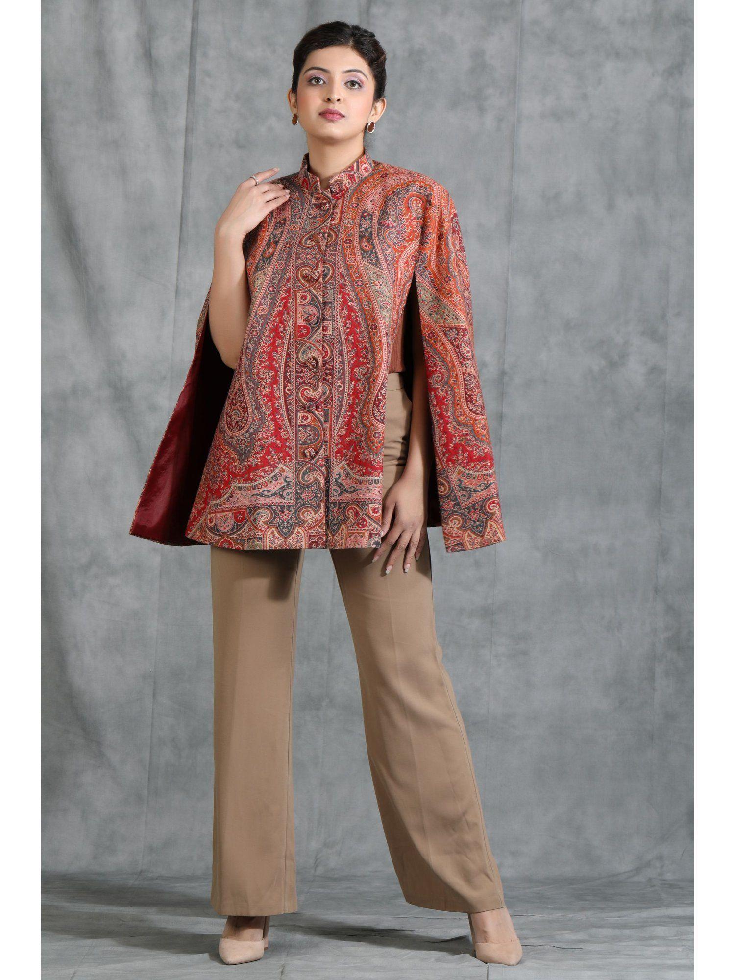 handwoven pashmina vintage jacket with paisley design