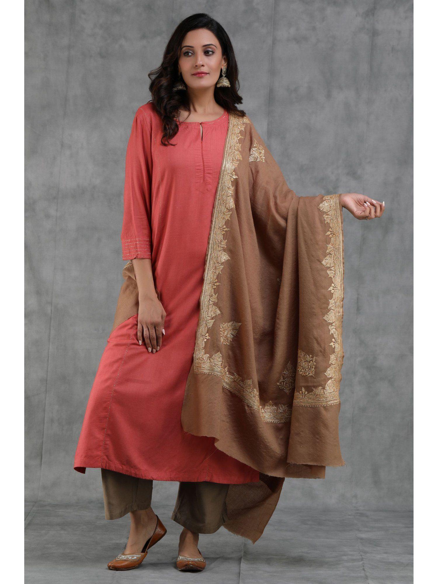 handwoven pashmina zari handwork shawl