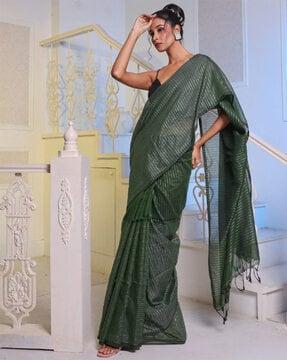 handwoven saree with contrast border