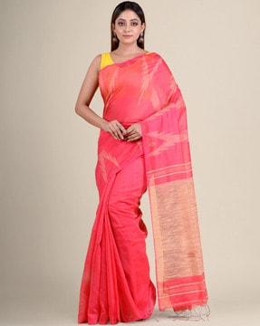 handwoven saree with gicha pallu 