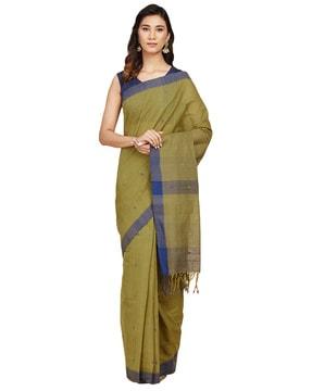 handwoven saree with tassels