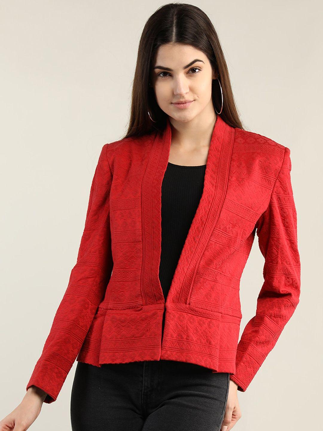 hang n hold women red  self-design overcoat