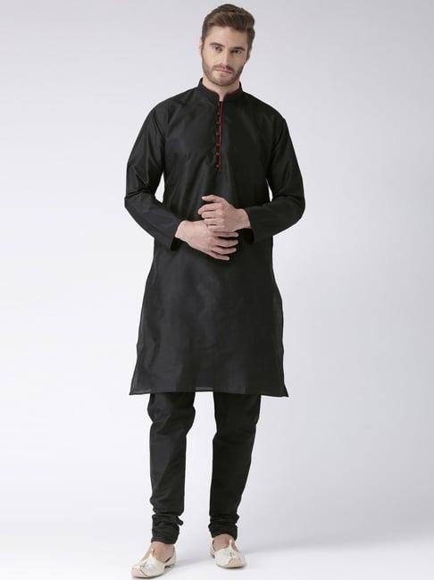 hang up black regular fit kurta set