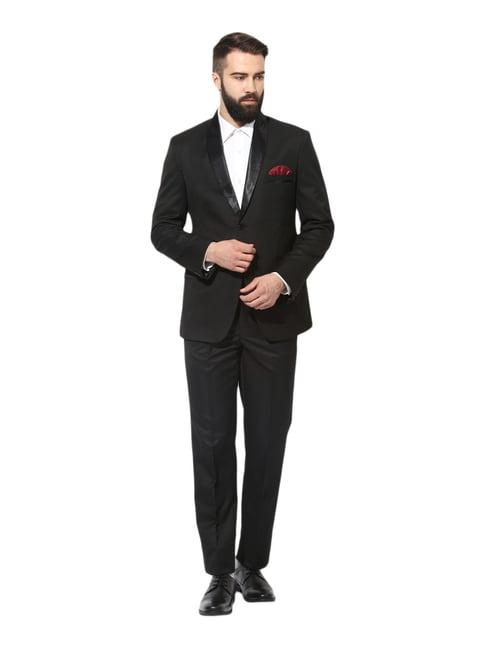 hang up black regular fit two piece suit