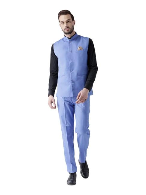 hang up blue regular fit two piece suit