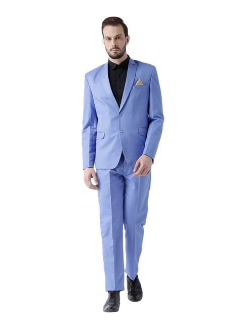 hang up blue regular fit two piece suit