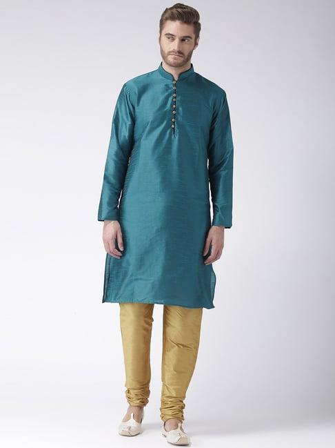 hang up green regular fit kurta set