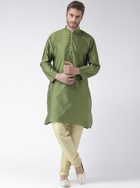 hang up green regular fit kurta set