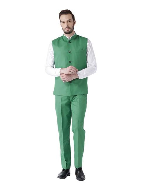 hang up green regular fit two piece suit