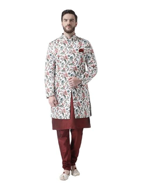 hang up maroon regular fit kurta set