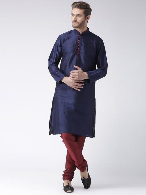 hang up maroon regular fit kurta set