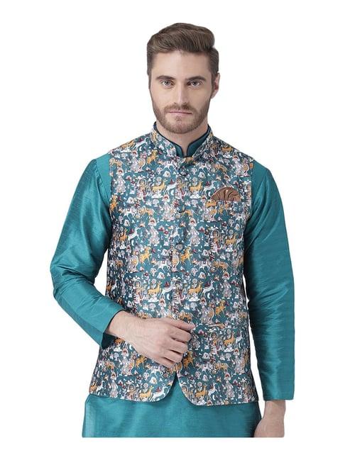 hang up multi regular fit printed bundi jacket