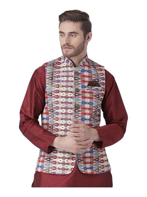 hang up multi regular fit printed bundi jacket