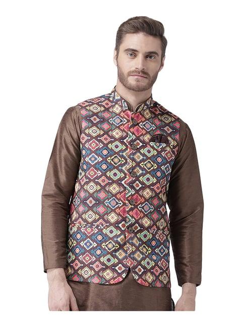 hang up multi regular fit printed bundi jacket