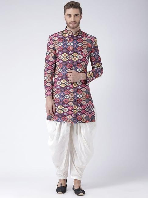 hang up multicolor regular fit printed sherwani