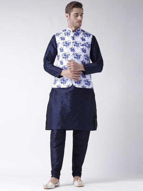 hang up navy regular fit kurta set