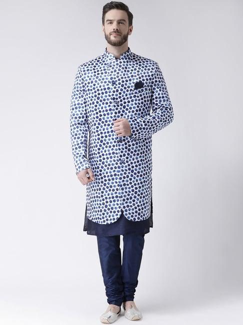 hang up navy regular fit kurta set