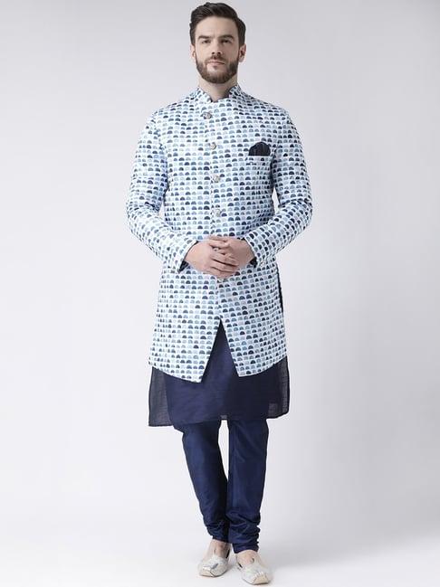 hang up navy regular fit kurta set