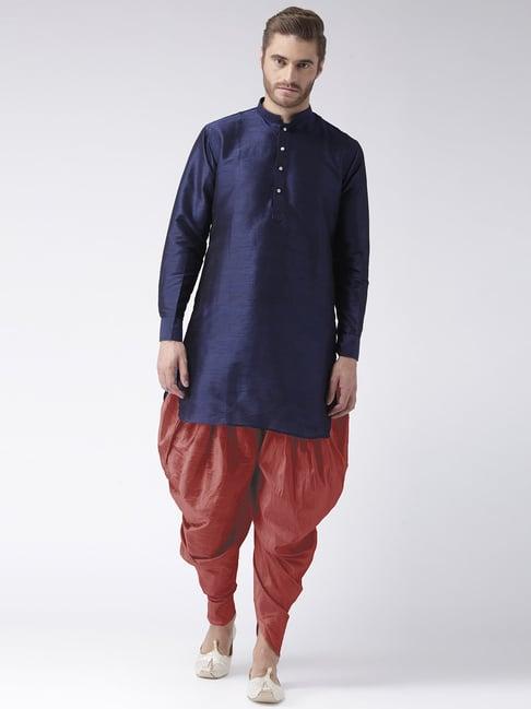 hang up navy regular fit kurta set